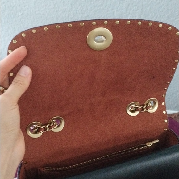 COACH Madison Signature Canvas Convertible Crossbody Tea Rose & Snakeskin - Picture 10 of 12